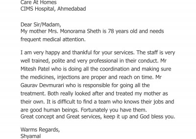 Care At Homes_Testimonial-Shyamal