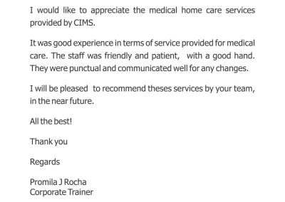 Care At Homes_Testimonial_Promila J Rocha